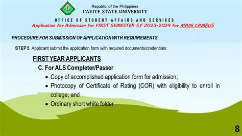 cvsu online admission system 4.0|First Semester SY 2024.